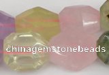 CNG1079 12*16mm - 15*20mm faceted nuggets multicolor quartz beads