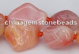 CNG1080 15.5 inches 12*20mm - 14*35mm nuggets red botswana agate beads