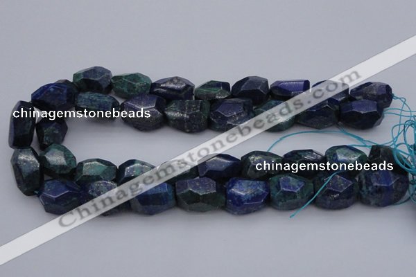 CNG1091 15*20mm - 18*25mm faceted nuggets lapis lzuli & chrysocolla beads