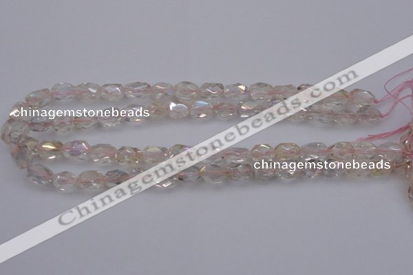 CNG1099 8*12mm - 10*14mm faceted nuggets AB-color white crystal beads