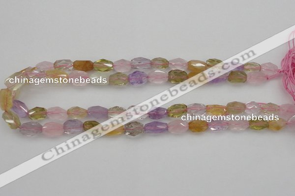 CNG1102 15.5 inches 8*12mm - 10*14mm faceted nuggets mixed quartz beads