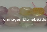 CNG1103 15.5 inches 12*16mm - 13*18mm faceted nuggets mixed quartz beads