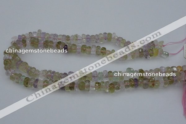 CNG1105 15.5 inches 5*8mm - 6*12mm faceted nuggets mixed quartz beads