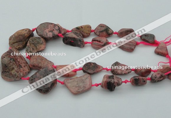 CNG1110 15.5 inches 10*15mm - 25*35mm nuggets rhodochrosite beads