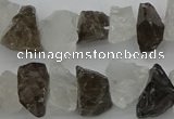 CNG1130 8*12mm - 13*18mm nuggets white crystal & smoky quartz beads