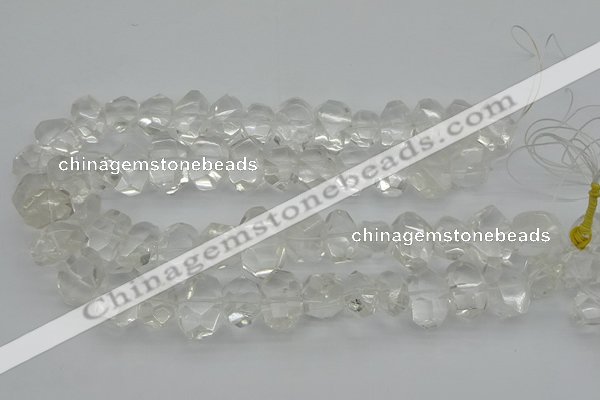 CNG1150 15.5 inches 10*14mm - 15*20mm faceted nuggets white crystal beads