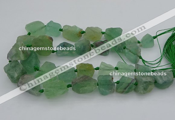 CNG1165 15.5 inches 15*25mm - 25*30mm nuggets green fluorite beads