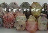 CNG1172 12*16mm - 15*20mm faceted nuggets pink opal gemstone beads