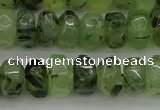 CNG1179 15.5 inches 6*14mm - 8*14mm nuggets green rutilated quartz beads