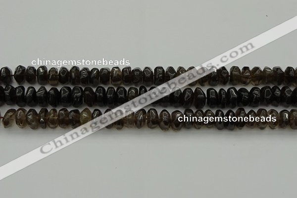 CNG1181 15.5 inches 6*14mm - 8*14mm nuggets smoky quartz beads