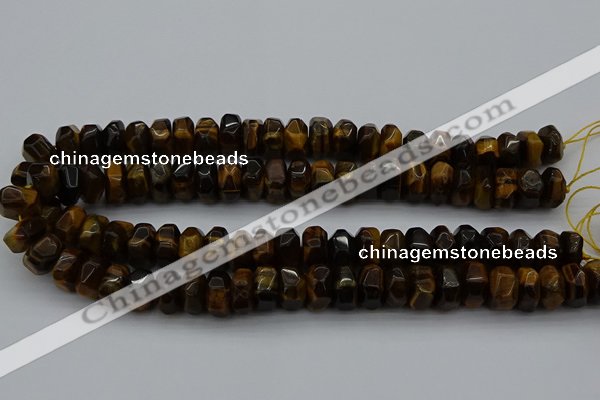 CNG1185 15.5 inches 6*14mm - 8*14mm nuggets yellow tiger eye beads