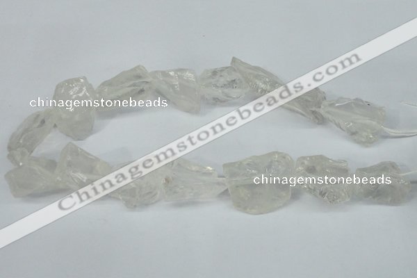 CNG1307 15.5 inches 20*25mm – 25*35mm nuggets white crystal beads