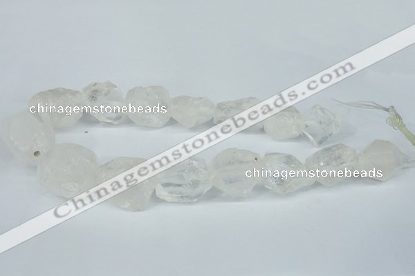 CNG1308 15*20mm – 25*30mm faceted nuggets white crystal beads