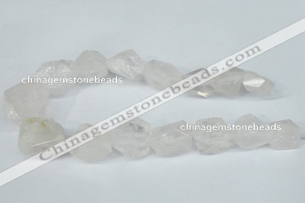 CNG1309 15*20mm – 25*30mm faceted nuggets rose quartz beads