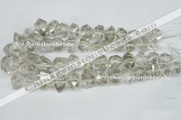 CNG1314 12*18mm – 14*28mm faceted nuggets smoky quartz beads