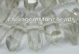 CNG1315 10*25mm – 12*35mm faceted nuggets smoky quartz beads