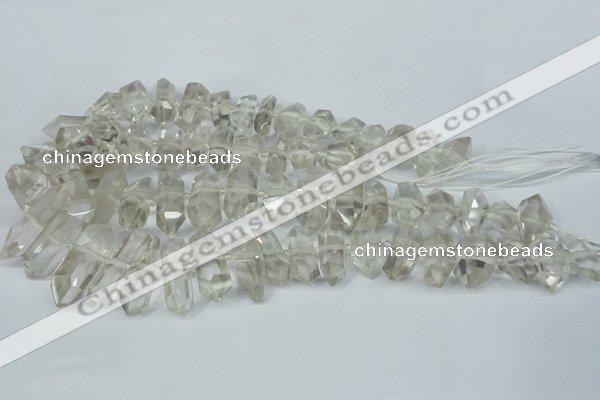 CNG1315 10*25mm – 12*35mm faceted nuggets smoky quartz beads