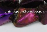 CNG1323 15.5 inches 15*30mm – 25*35mm nuggets plated quartz beads