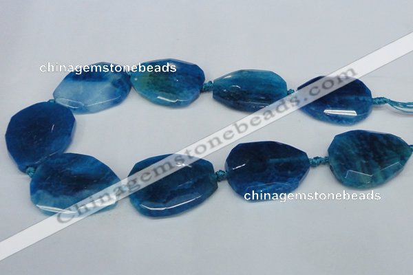 CNG1332 15.5 inches 35*40mm faceted freeform agate beads