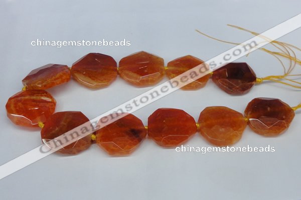 CNG1336 15.5 inches 32*35mm faceted freeform agate beads