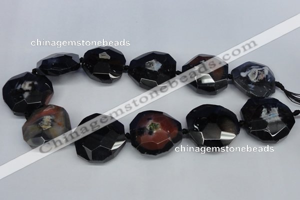 CNG1338 15.5 inches 32*35mm faceted freeform agate beads