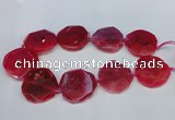 CNG1340 15.5 inches 42*45mm faceted freeform agate beads