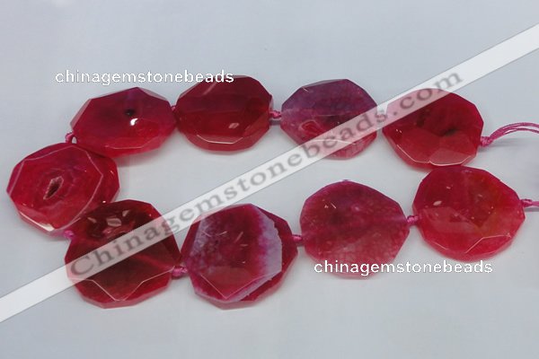 CNG1340 15.5 inches 42*45mm faceted freeform agate beads