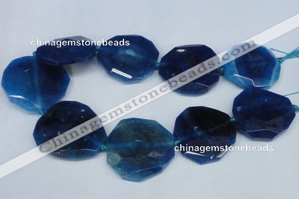 CNG1343 15.5 inches 42*45mm faceted freeform agate beads