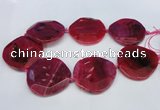 CNG1346 15.5 inches 52*55mm faceted freeform agate beads