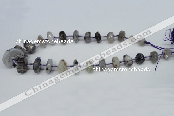 CNG1375 15.5 inches 8*14mm - 10*30mm faceted nuggets agate beads