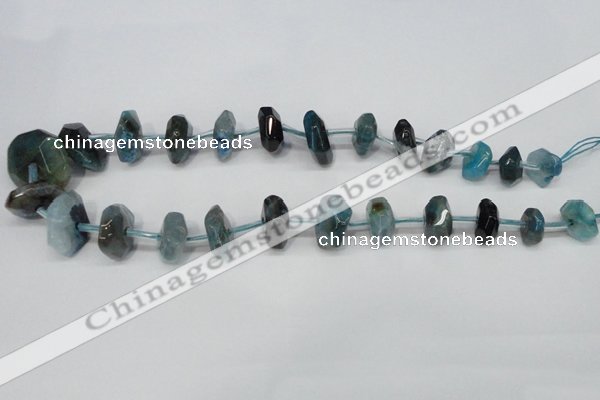 CNG1378 15.5 inches 8*14mm - 10*30mm faceted nuggets agate beads