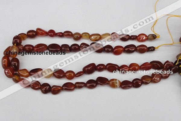 CNG14 15.5 inches 9*14mm nuggets red agate gemstone beads