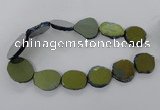 CNG1502 15.5 inches 22*25mm - 30*35mm freeform plated agate beads