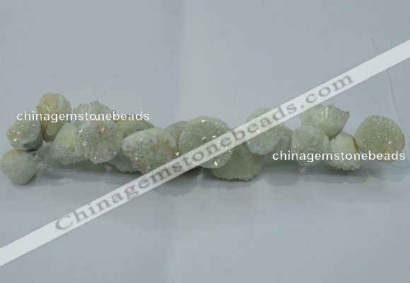 CNG1535 7.5 inches 10*14mm - 15*20mm nuggets plated druzy agate beads