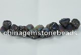 CNG1537 7.5 inches 10*14mm - 15*20mm nuggets plated druzy agate beads