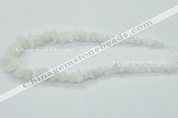 CNG1540 15.5 inches 6*8mm - 15*20mm nuggets plated druzy quartz beads