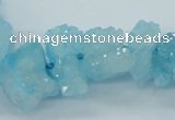 CNG1541 15.5 inches 6*8mm - 15*20mm nuggets plated druzy quartz beads