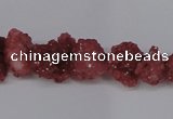 CNG1546 15.5 inches 6*8mm - 15*20mm nuggets plated druzy quartz beads