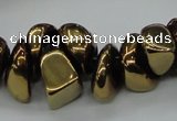 CNG1549 15.5 inches 6*8mm - 18*25mm nuggets plated agate beads