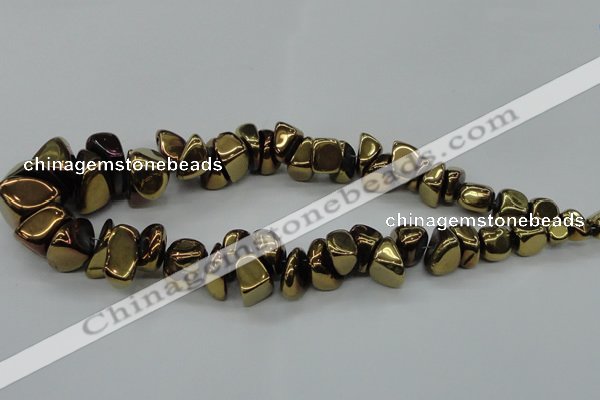 CNG1549 15.5 inches 6*8mm - 18*25mm nuggets plated agate beads