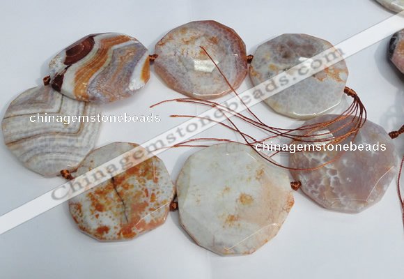 CNG1551 15.5 inches 50*52mm faceted freeform agate beads