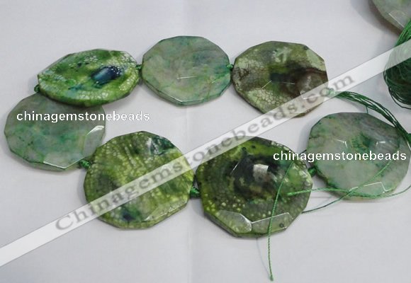 CNG1552 15.5 inches 50*52mm faceted freeform agate beads