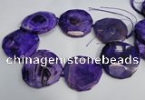 CNG1554 15.5 inches 50*52mm faceted freeform agate beads