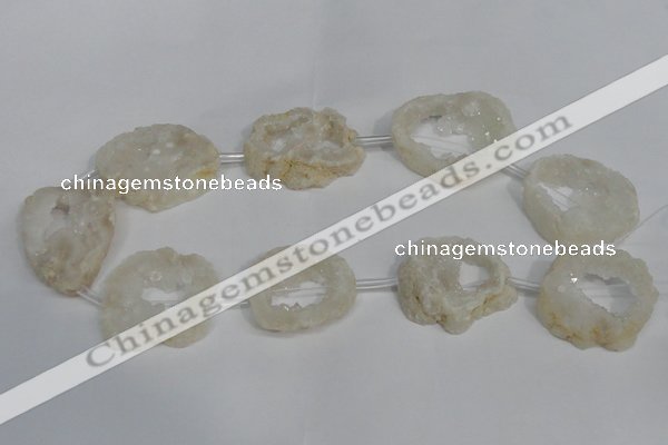 CNG1560 30*35mm - 35*40mm freeform plated druzy agate beads