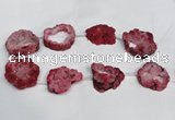 CNG1561 30*35mm - 35*40mm freeform plated druzy agate beads