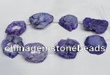 CNG1562 30*35mm - 35*40mm freeform plated druzy agate beads