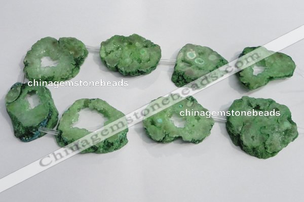 CNG1564 30*40mm - 40*50mm freeform plated druzy agate beads