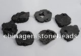 CNG1565 30*40mm - 40*50mm freeform plated druzy agate beads