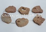 CNG1567 30*40mm - 40*50mm freeform plated druzy agate beads