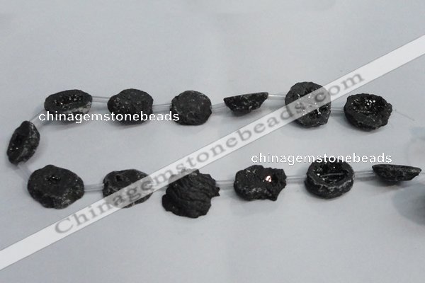 CNG1572 15*20mm - 20*25mm freeform plated druzy agate beads